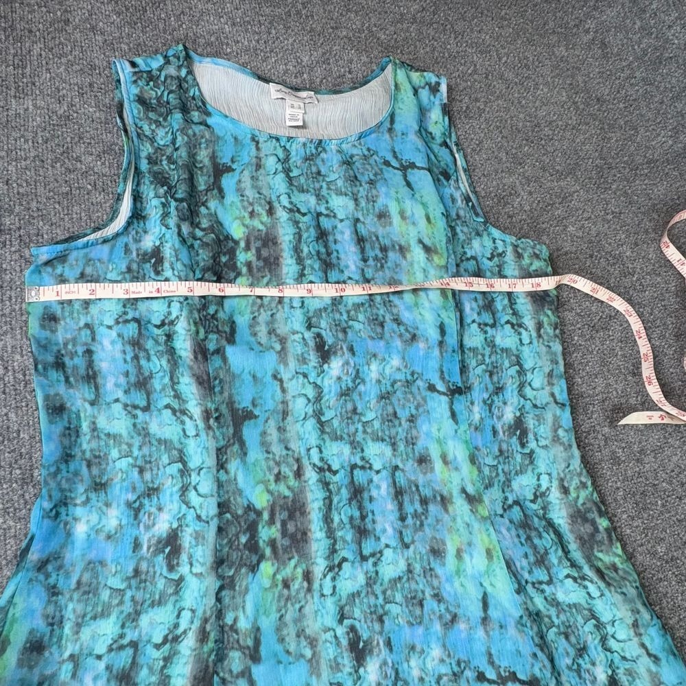 Long Elegant Legs Dress 10 Turquoise Marble Print Maxi Asymmetric Hem Y2K Fairy - Picture 14 of 16